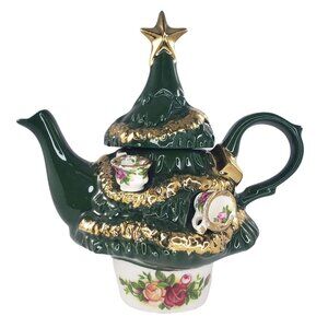 Royal Albert Old Country Roses Miniature Christmas Tree Teapot England Cardew